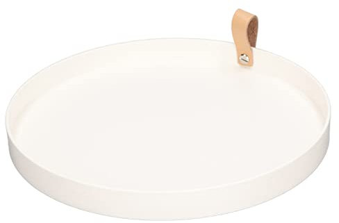 Weißes Rundes Serviertablett, Rundes Kosmetiktablett aus ABS, Rund, Schmuckplatte, Dekoratives Tablett, Serviertablett für Badetücher, Schmuck, Toilettenartikel, Frühstück, Kaffee, Tee