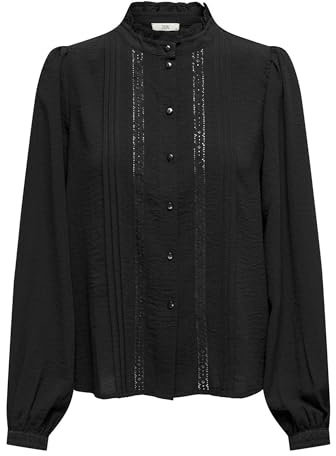 JdY Jdyellis L/S WVN Noos Chemisier à Manches Longues en Dentelle pour Femme, Noir, 38