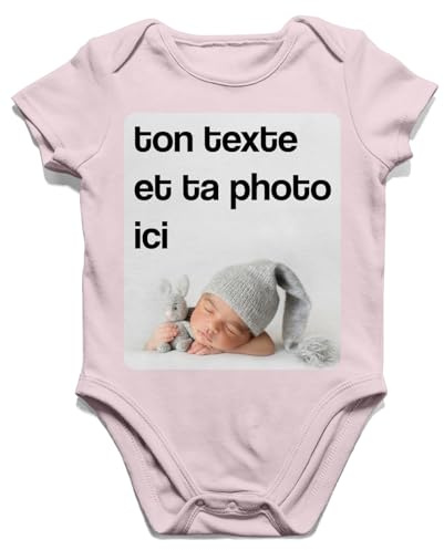 BLAK TEE Homme Personnalisez Votre Propre imprimé personnalisé avec du Texte ou Une Photo Cadeaux Body Bébé Bio Manches Courtes