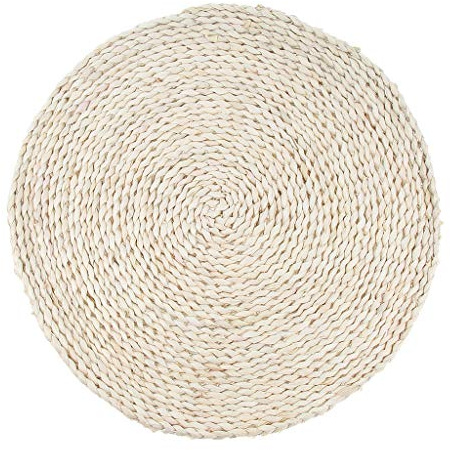 Leeadwaey Platzmatte, rund, Maisschäler, Strohgewebe, 50 cm, Beige, 1 Stück