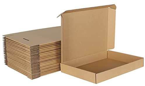 HORLIMER 25 Stück Maxibriefkarton 350x250 x 50mm DIN A4 Braun Maxibrief Versandkarton für DHL DPD GLS Hermes Warensendung, Büchersendung, Geschenkbox