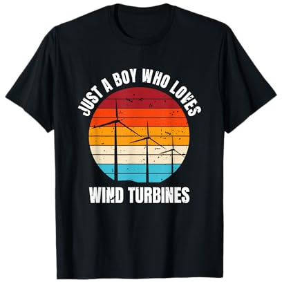 Just A Boy Who Loves Wind Turbines Windmill T-Shirt
