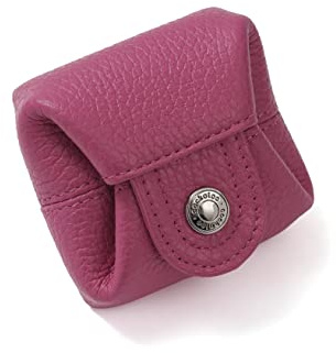 Cockatoo Genuine Leather Coin Pouch Change Holder, Mini Snap Pocket Wallet for Men Women (Fuchsia, Small)
