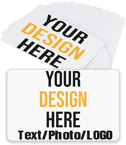 200Pcs Custom Business Cards PVC Waterproof Add Photo/Text/Logo Print Your Own Business Cards Personalized Double-sided Printed Glossy Matte Frosted 0.38mm Thickness
