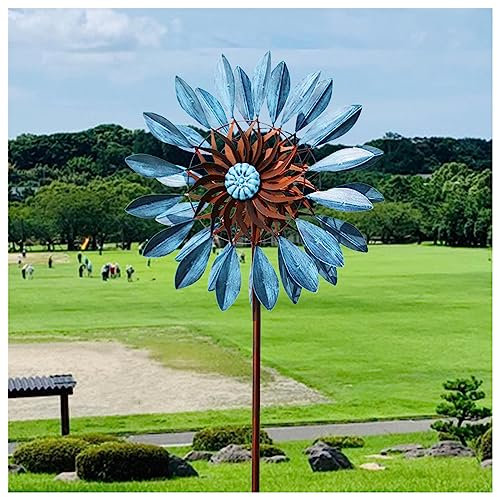 Windrad Garten Groß, 213cm Groß Windrad FüR Den Garten Aus Metall, Edelstahl Kugellager Windrad Garten Metall XXL, Wetterfestes Gartendeko