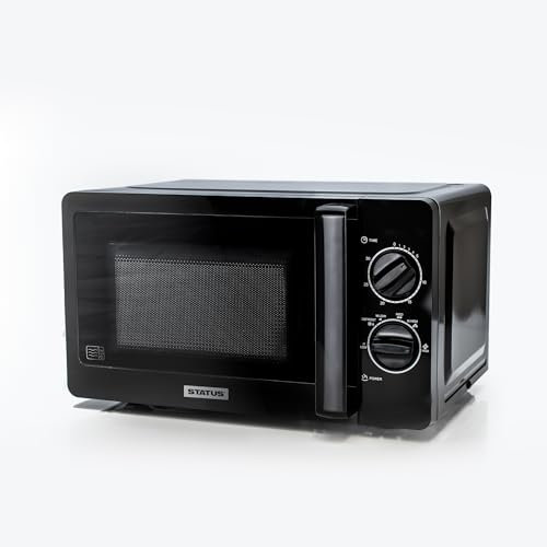 STATUS Oakland Microwave Oven, 700W Black Manual Microwave with 20L Capacity, 5 Power Levels, 30 Minute Timer, Compact Freestanding Worktop Appliance, (OAKLAND1PKB)