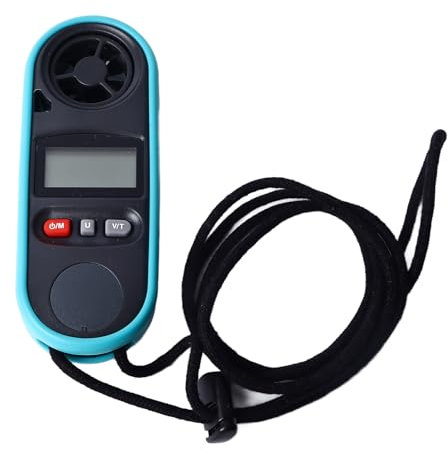 Anemometer Thermometer LCD Backlit Display Handheld Portable Wind Speed Temperature Gauge for Meteorology, Windsurfing, Kite Flying