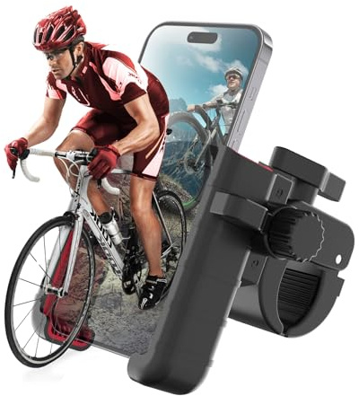 Support Telephone Velo, Moman PMS1 Porte Telephone Moto 【Lentille non obstrué】Guidon à 360°Rotation Antidérapant Compatible avec iPhone Samsung Téléphone 4.5''-7.0'', Support-Porte-Telephone-Velo-Moto