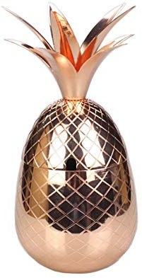 Ananas Cocktail Edelstahl Moscow Mule Becher mit Deckel 850 ml Roségold Bier Eiskübel