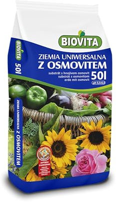 BIOVITA Universelle Blumenerde mit Osmocote 50L - Pflanzenerde für Blumen & Pflanzen, mit 3-Monats-Dünger