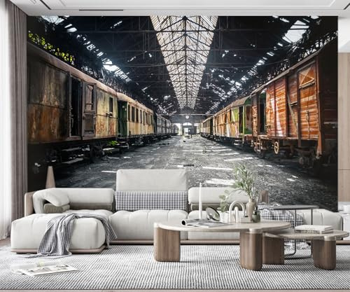 MIWEI Wallpaper Papier Peint Ruines Industrielles Rétro Papier Peint Panoramique Intissé Tapisserie Poster Chambre Salon Decoration Murale 350x250cm -Z3665