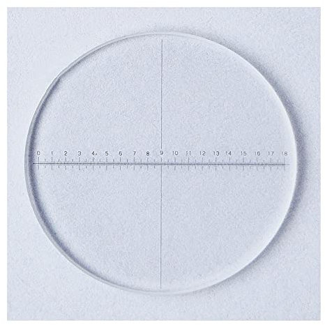 Mikroskop DIV 0,1 mm Okularmikrometer for Mikroskop, Okular, Strichplatte, vertikale Linie, horizontales Lineal, 1–18, Durchmesser 20 mm, Kalibrierung