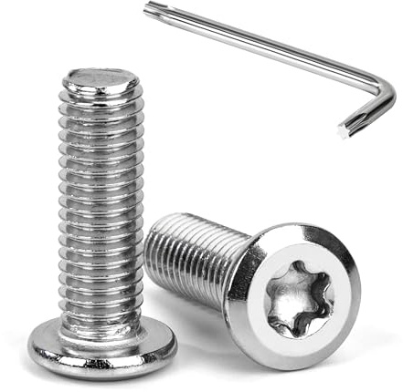 Tunejoy 20 Stück Flachkopfschrauben Trox M8 x 25 mm Flachkopf Schrauben Edelstahl A2 V2A Möbelschrauben Innensechskant Vollgewinde mit T40 Inbusschlüssel