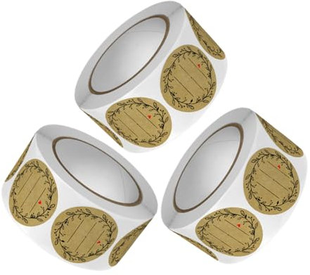HOODANCOS 3rollos Etiquetas Adhesivas Para Alimentos Stickers Para Frascos De Conservas Etiquetas Para Mermeladas y Contenedores Para Cocinas y Almacenamiento