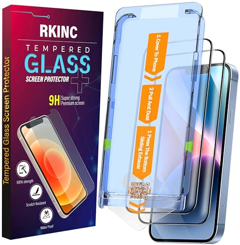 RKINC 2 Stück Panzerglas Schutz Glas für iPhone 13 Pro Max, 14 Plus 6.7 Inch, [Automatische Installation] Panzer HD [10X Militärschutz] Displayschutzfolie kratzfest, splitterfrei, blasenfrei
