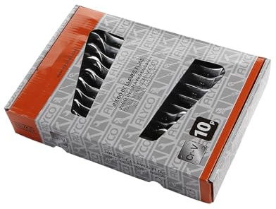 Zarivy Juego de 10 llaves fijas 6x7 a 24x26, acero al carbono, alta resistencia, ideal para trabajos mecánicos y de mantenimiento.