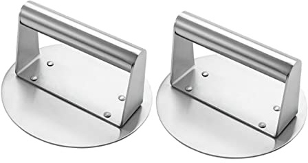 Sosoport 2pièces Presse à Hamburger Acier Inoxydable pour Galettes Rondes Lot de Outil Facile à Utiliser Nettoyer pour Préparer des Hamburgers