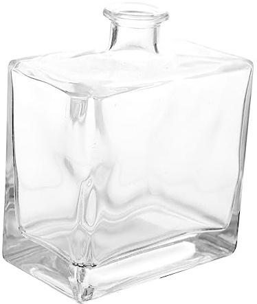 HEALLILY Vase carré en verre plat rechargeable pour huiles essentielles et fleurs - Base polie lisse - Bocal décoratif pour maison, bureau, mariage, aromathérapie, spa