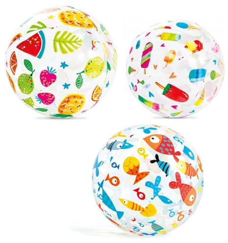 ToyToyToy 3 Stück Wasserball Strandball 51 cm 3 Motive