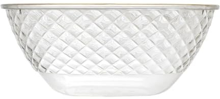 AltoBuy Set de 2 saladiers en Plastique Transparent en nid d'abeille avec Contour doré (300cl)