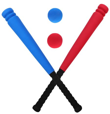 SUPVOX Bate de Béisbol Espuma Eva, Juego de 2 Bates y 2 Balones, Juguete Seguro y Ligero para Entretenimiento al Aire Libre y Desarrollo Motor Infantil Color Aleatorio Color Aleatorio