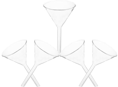 COLLBATH Embudo Triangular de Vidrio 60 Mm, 5 Piezas, Embudo de Alimentación para Química Analítica y Laboratorio, Reutilizable, Lavable a Mano, Herramienta para Líquidos y Sólidos, Uso