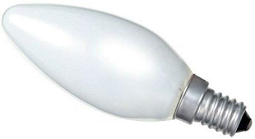 10 lampadine opali a candela, 25 W/40 W/60 W, attacco a vite Edison piccolo, colore bianco perlato, E14 60.00W