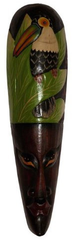 Noble dipinte 50 cm Tucano Maschera legno animale Uccello Africa maske16