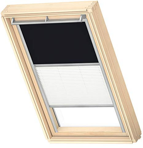 VELUX Original Dachfenster Duo Verdunkelungsrollo für MK06, Schwarz, mit Grauer Führungsschiene