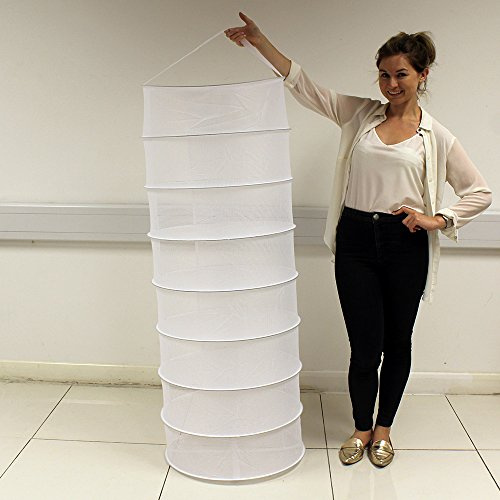 Jumbo Large 8 Tier Shelves Drying Net Rack Quick Dry Hydroponics