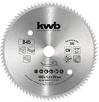 kwb Kreissägeblatt 160 x 20 mm, Made in Germany, sehr feine Schnitte, Sägeblatt geeignet für Holzpaneele, Profilholz und Weichholz