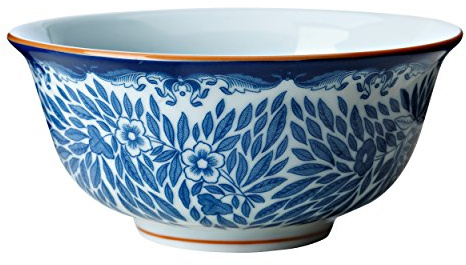 Rörstrand Skål från Ostindia Floris-kollektionen, tillverkad av porslin, i färg: vit/blå, diskmaskinssäker, kapacitet: 50 cl, höjd: 60 mm, 1012346