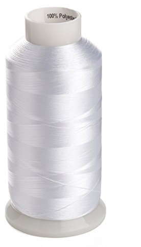 Simthread 75D/2 (60WT) Stickerei Spulen Gewinde - 5,500 Yards, für Brother, Babylock, Bernette, Janome, Kenmore, Singer, W6 N 5000 Stickmaschine und Nähmaschine (Weiß)