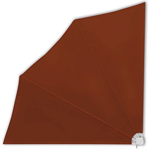 tidyard Balkonfächer Klappbar Wandklappschirm Seitenmarkise Faltbar Balkonsichtschutz Sichtschutz-Fächer Stahlrohre 140 x 140 cm Terrakotta-Rot für Balkon