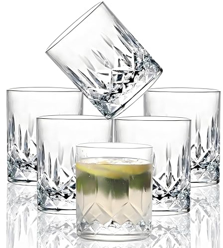 VEILEDGEM 9 Oz Unzerbrechliche Tritan Trinkgläser, bruchsichere Acrylgläser, spülmaschinenfestes, BPA-freies, hartes Kunststoffgeschirr, wiederverwendbare Küchenwassergläser, Trinkset mit 6 Stück