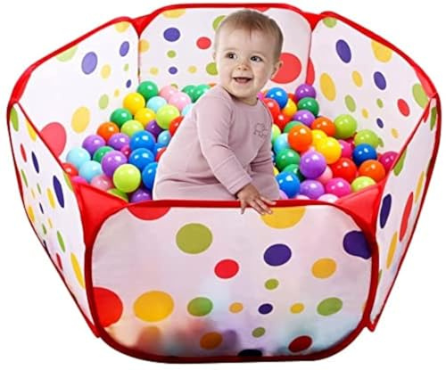 EocuSun Bällebad für Kinder, großes Pop-Up-Ballgäbe für Kleinkinder, Mädchen, Jungen, für drinnen und draußen, Aufbewahrungstasche, Bälle nicht im Lieferumfang enthalten (rot)