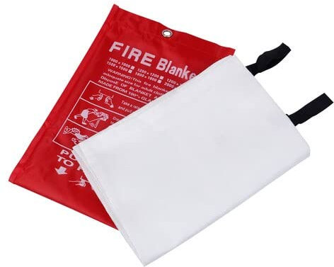 ISOP Fire Blanket Large 180 * 200 cm – Fibreglass Fire Retardant Blanket – Heavy Duty Emergency Blanket – A-Grade Survival Blanket – Fire Suppressant Blanket – First Aid – Rescue Blanket for Home