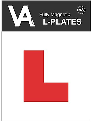 VIA ALBION® Fully Magnetic L-PLATES - Pack of 3 - Self Cling - Extra Thick 1mm - for Metal Panels only - In line with DVSA standard