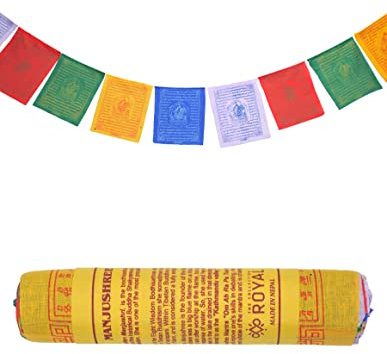 Tibetische Gebetsfahnen, Zen-Flagge, buntes buddhistisches Banner, Chakren-Flaggen, heilige Geometrie-Flagge, hergestellt in Nepal, Windpferd-Flagge, traditionelle Mantras