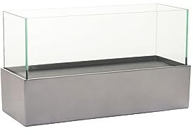 VIVANNO Deko-Windlicht Kerzenhalter rechteckig CANDELITO - Silber Metallic 50x20x29