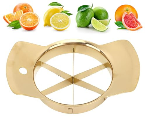 Affettatrice per Mele in Acciaio Inossidabile Taglia-Mele, Snocciolatore, Divisore Affettatrice per Mele per Mela, Arancia, Pomodoro, Patata, Limone (GOLD)