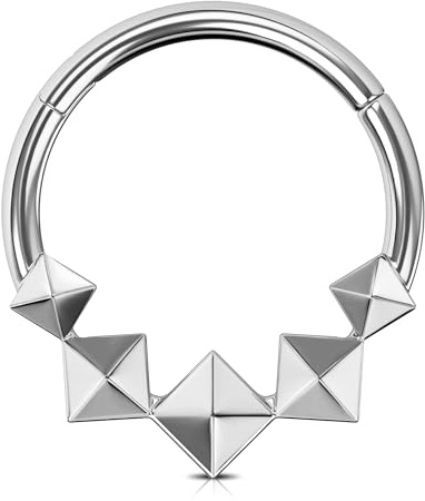 Jewseen Septum Clicker Ringe Quadrat Daith Ohrringe 316L Edelstahl Knorpel Ohrpiercing 16G Helix Tragus Piercing Ohrringe