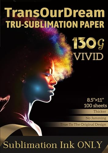 TransOurDream 130g Sublimation Paper 8.5 x 11 inches 100 Sheets(vivid-100)