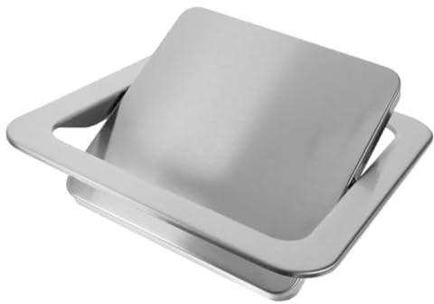 JTWWDM Integrierter Bündiger Mülleimerdeckel, Automatische Arbeitsplattenklappe, Schreibtisch Abfallkorb, Abfalleimer für Essensreste Gemüseschälen Küchen und Haushaltsmüll,304 Silver