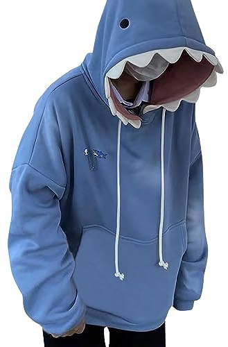 Fowjknww Sweat-shirt à capuche Shark pour homme et femme - Sweat à capuche Kawaii - Pull à capuche - Pull à manches longues - Motif requin