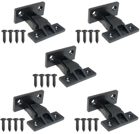 Heyous 5 Sets Black Plastic Quick Release Furniture Panel Connection Bracket with Mounting Screw Snap Connector Right Angle Quick Fit Push Clamp Fixing Suitable for Fixing Decorative Panelling Cover
