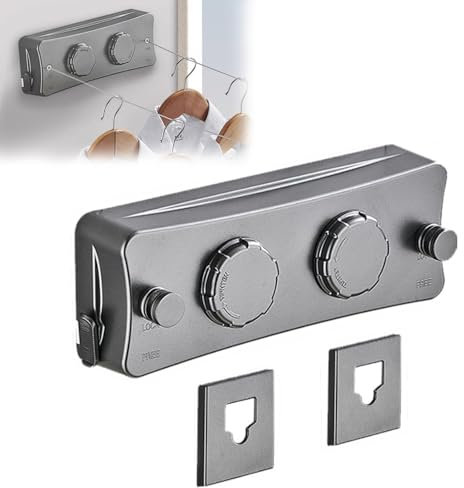 Filo Stendibiancheria Retrattile, Stendibiancheria Retrattile da Esterno, 5.1 M Stendibiancheria Retrattile, Filo per Stendere il Bucato da Esterno, Per Balcone Lavanderia Camera da Letto