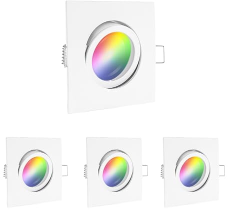 linovum Downlightspot Rahmen mattweiß eckig schwenkbar mit smartem 4W LED Modul