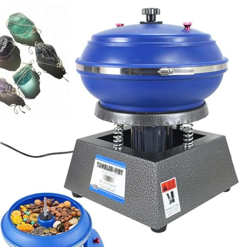 Buratto vibrante, buratto vibrante elettrico Buratto vibrante per rocce, 8/12/17 pollici Buratto vibrante per rocce Macchina lucidatrice per buratto vibrante per lucidare piccole parti metalliche,6.2L