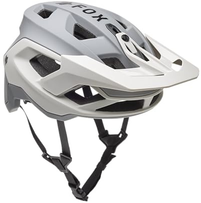 Fox Racing Speedframe Helmet 5050, CE – MTB Fahrradhelm – MIPS Schutz – verstellbares Visier – optimierte Belüftung – 360° Fit System – herausnehmbares Innenfutter – Light Grey, Größe: L